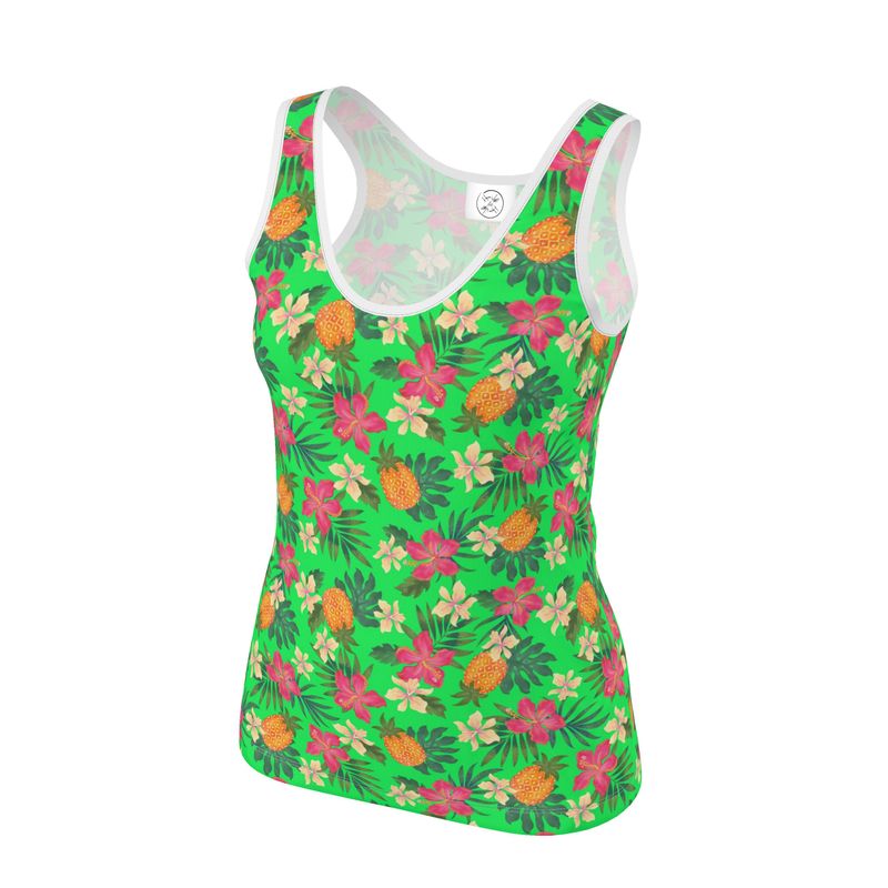 Women's Tank Top - Pineapple Paradise - Tropical Green