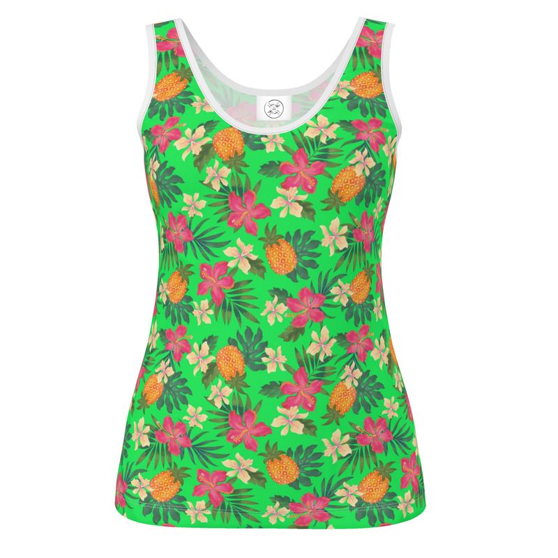 Women's Tank Top - Pineapple Paradise - Tropical Green