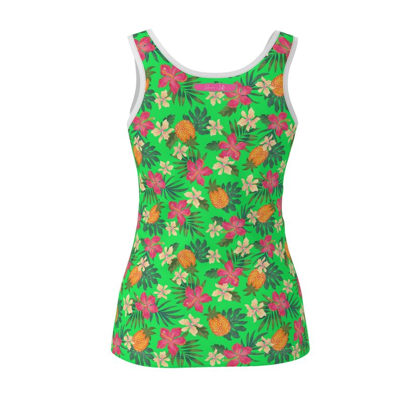 Women's Tank Top - Pineapple Paradise - Tropical Green