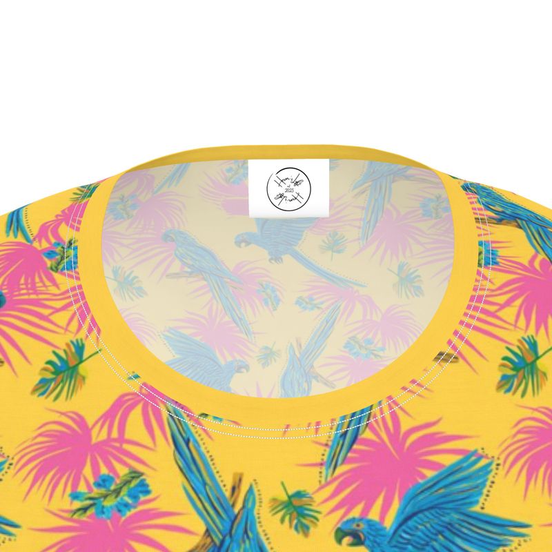 Women's Athletic Crew Neck T-Shirt - Tropical Macaw - Yellow