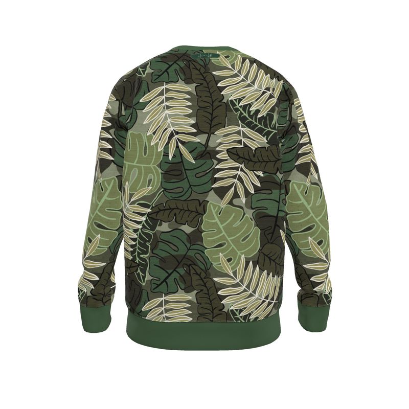 Men's Lightweight Sweater - Camo Leaves - Light Green