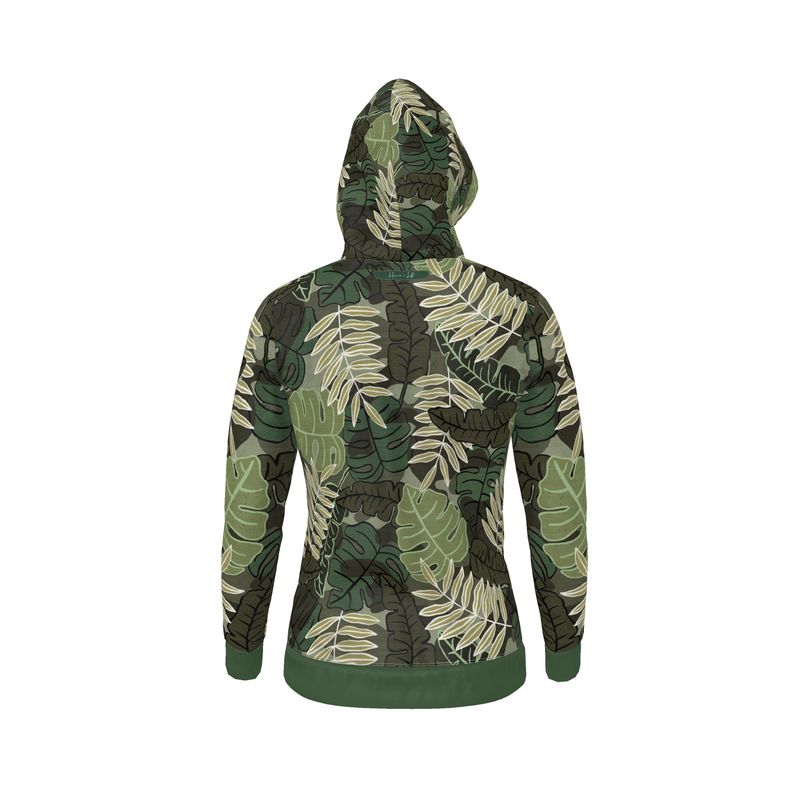 Men's Hoodie - Camo Leaves - Light Green