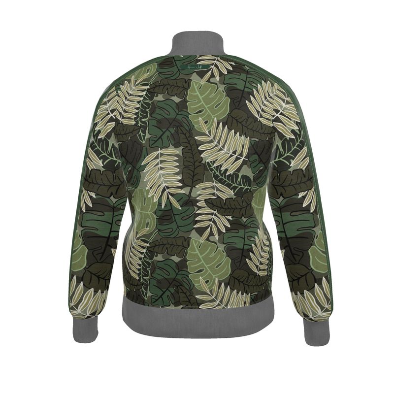 Men's Track Jacket - Camo Leaves - Light Green