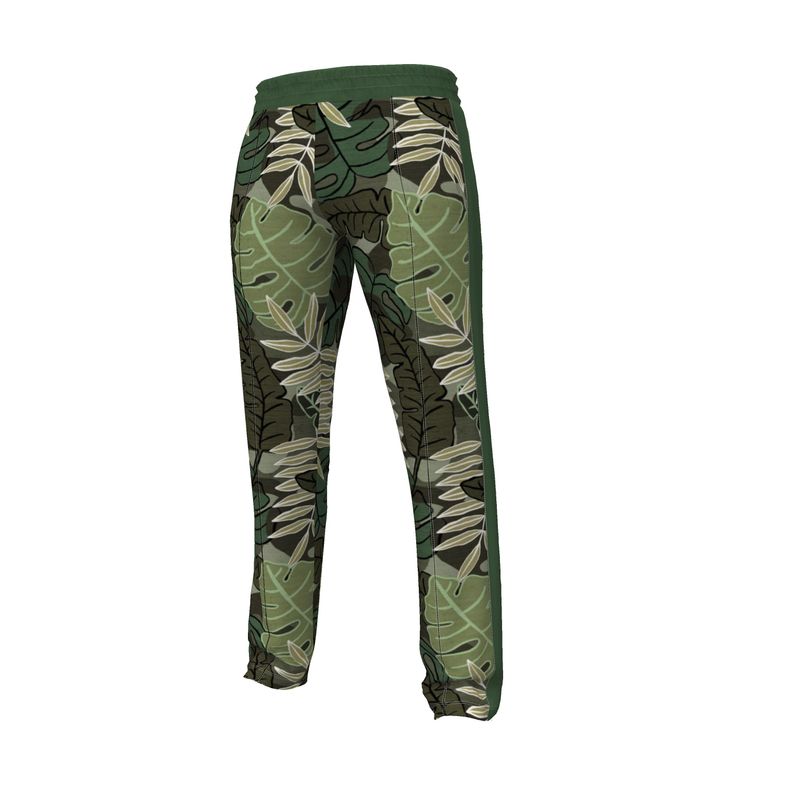 Men's Track Pants - Camo Leaves - Light Green