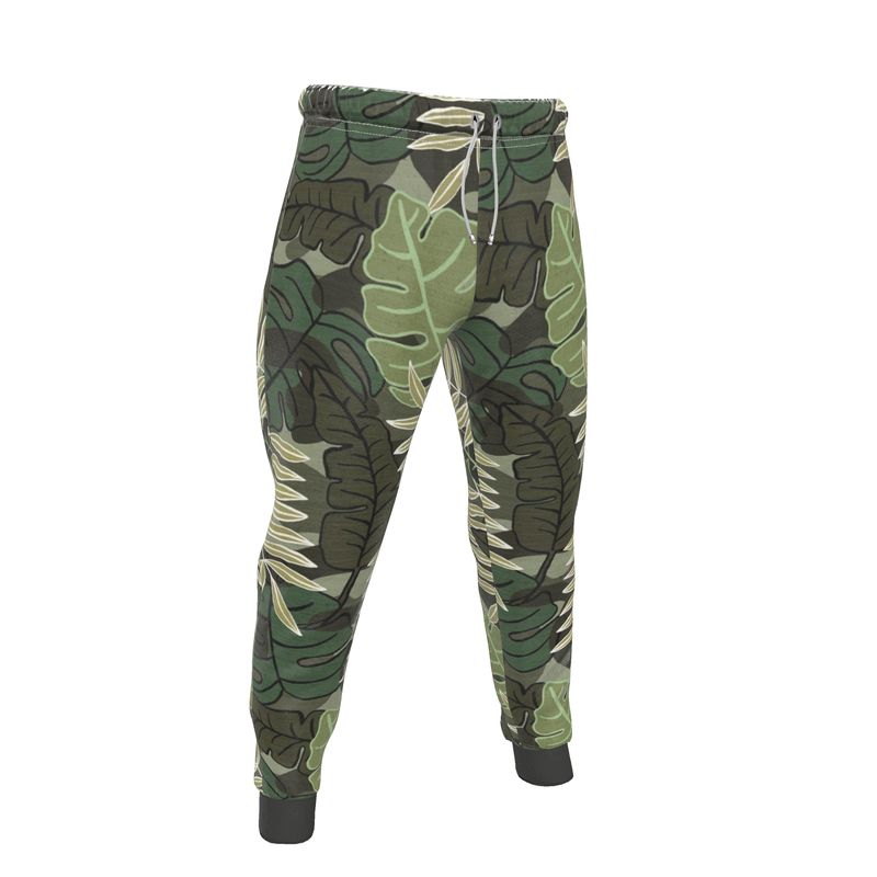 Men's Joggers - Camo Leaves - Light Green