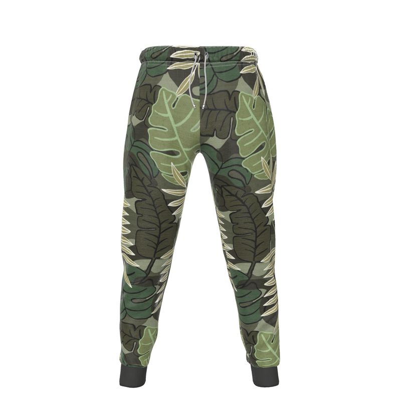 Men's Joggers - Camo Leaves - Light Green