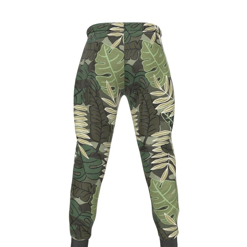 Men's Joggers - Camo Leaves - Light Green