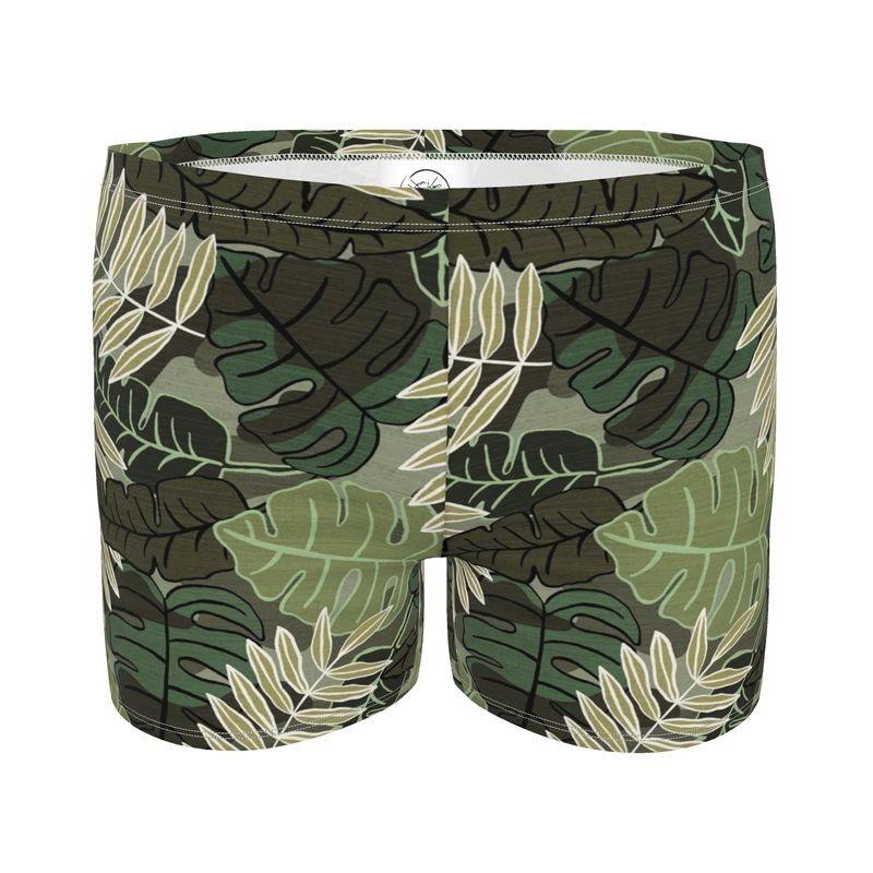 Men's Swim Trunks - Camo Leaves - Light Green