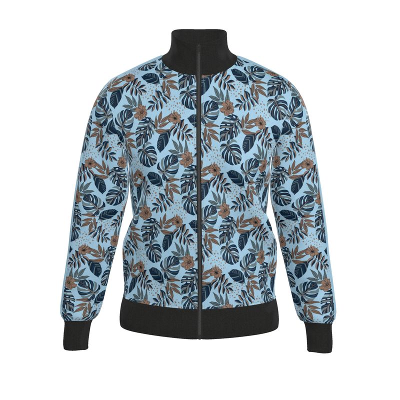 Men's Track Jacket - Midnight Monstera - Sky Blue