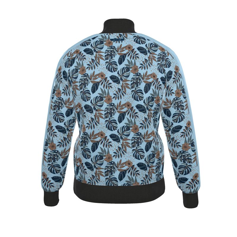 Men's Track Jacket - Midnight Monstera - Sky Blue