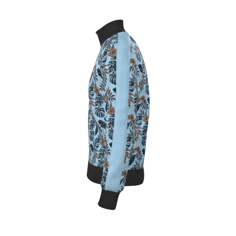 Men's Track Jacket - Midnight Monstera - Sky Blue