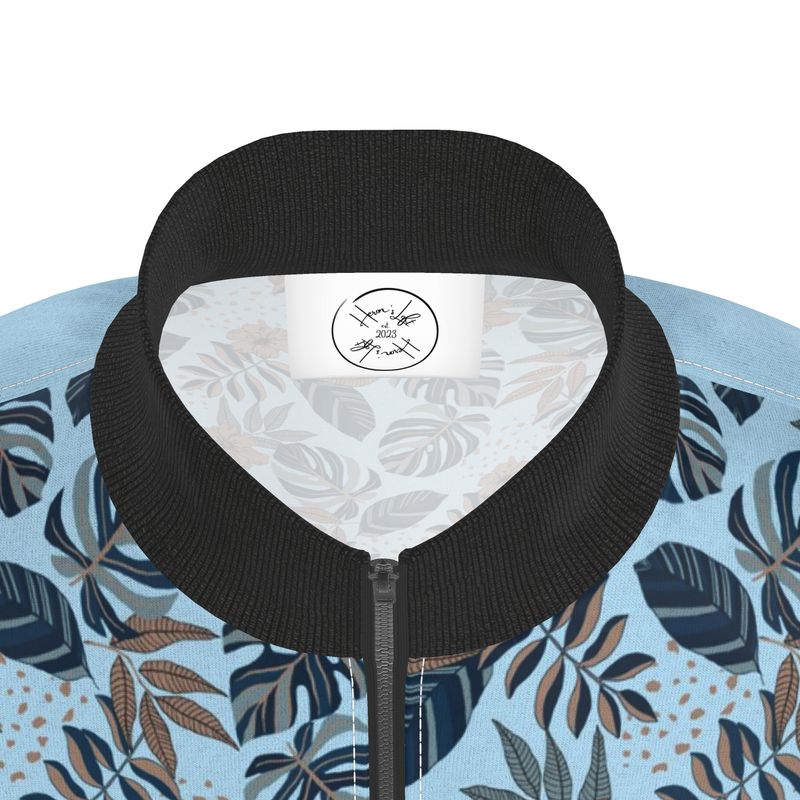 Men's Track Jacket - Midnight Monstera - Sky Blue