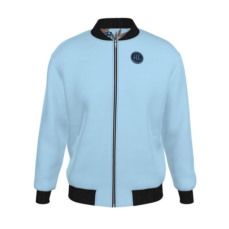 Men's Reversible Bomber Jacket - Midnight Monstera - Blue Mist