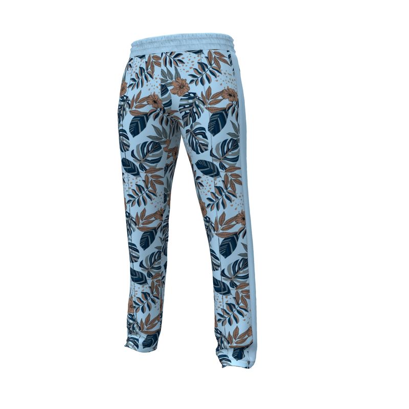 Men's Track Pants - Midnight Monstera - Sky Blue