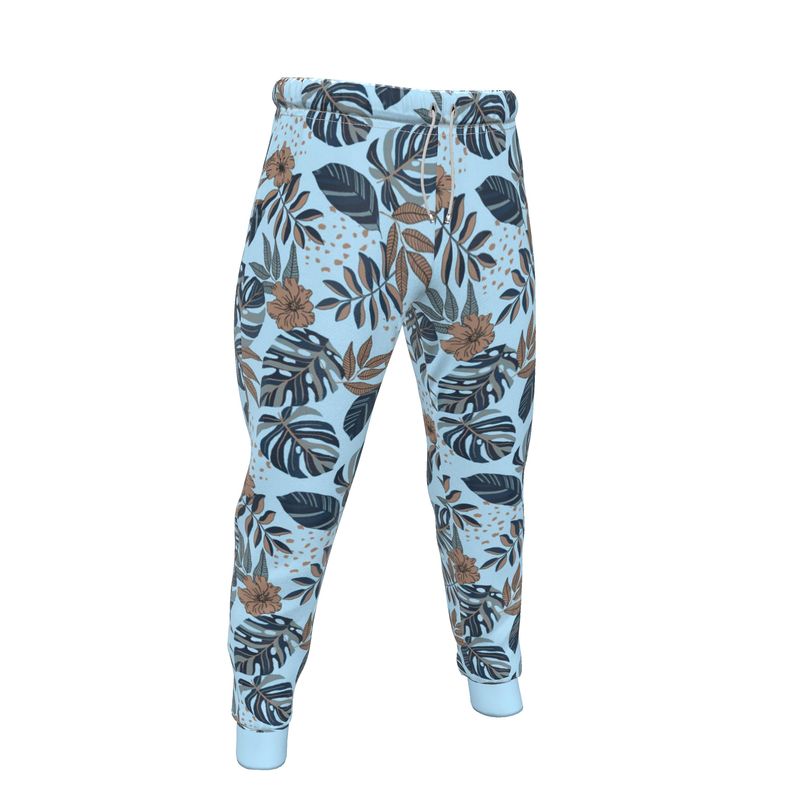 Men's Joggers - Midnight Monstera - Sky Blue