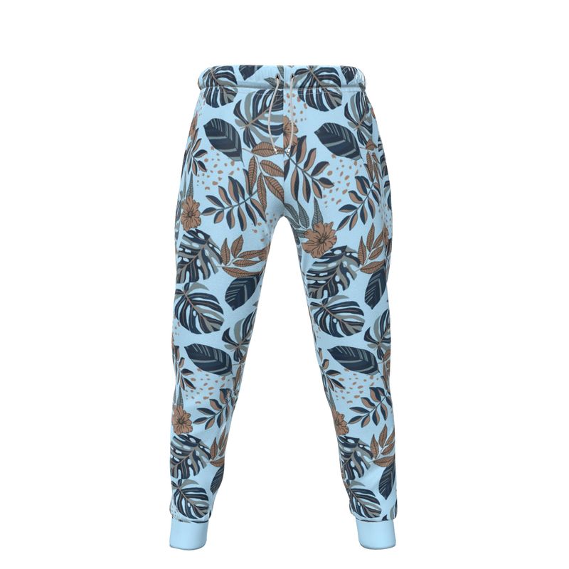 Men's Joggers - Midnight Monstera - Sky Blue