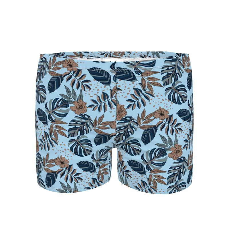 Men's Swim Trunks - Midnight Monstera - Sky Blue