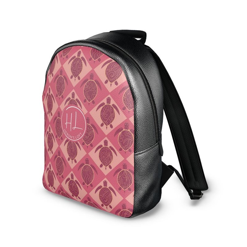 Backpack - Nappa Leather - Topo Turtles - Pink Tide
