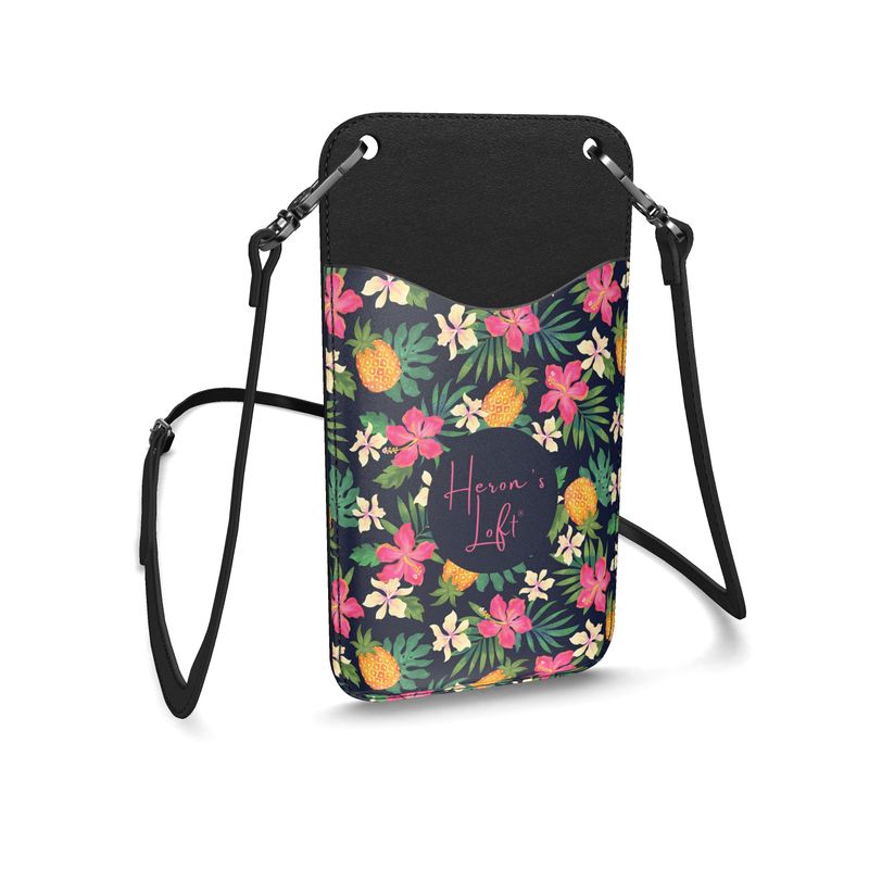 Phone Holder - Nappa Leather - Pineapple Paradise