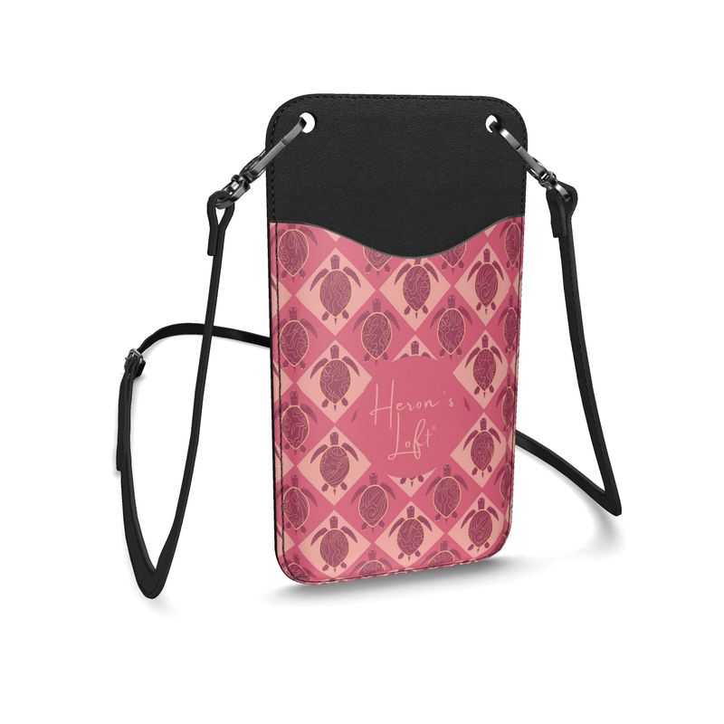 Phone Holder - Nappa Leather - Topo Turtles - Pink