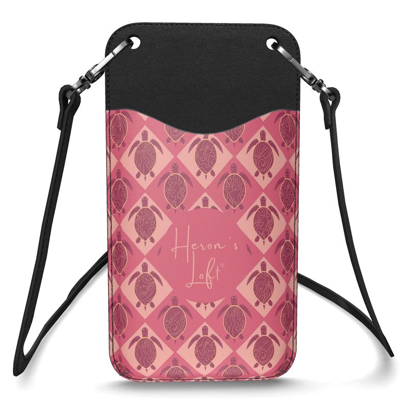 Phone Holder - Nappa Leather - Topo Turtles - Pink