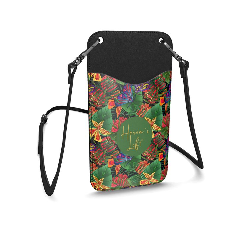 Phone Holder - Nappa Leather - Jungle Flower