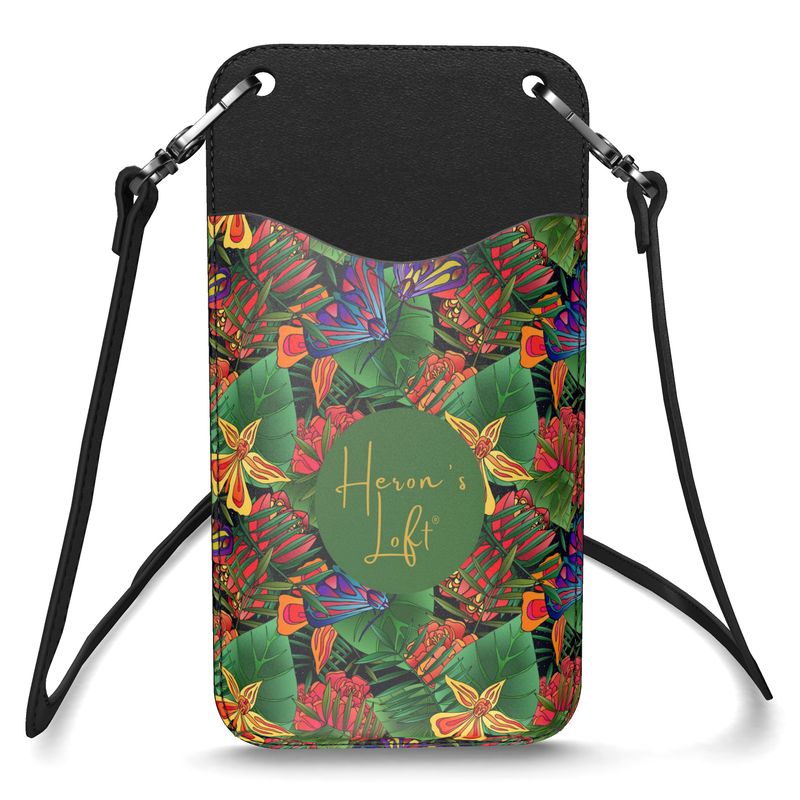 Phone Holder - Nappa Leather - Jungle Flower