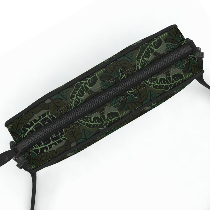 Camera Bag - Nappa Leather - Camo Leaves - Dark