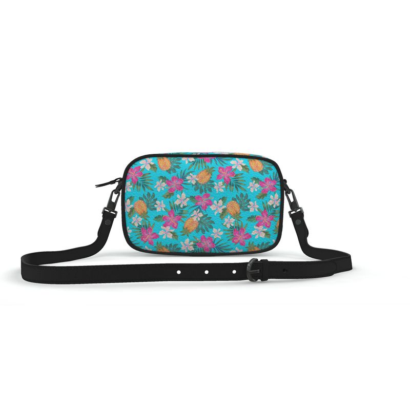 Camera Bag - Nappa Leather - Pineapple Paradise - Tropical Blue