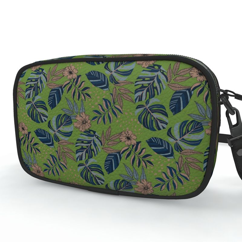 Camera Bag - Nappa Leather - Midnight Monstera - Olive Green