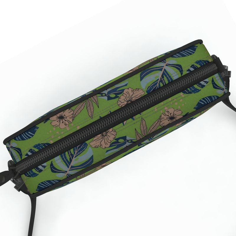Camera Bag - Nappa Leather - Midnight Monstera - Olive Green