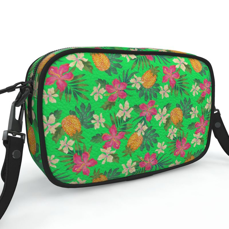 Camera Bag - Nappa Leather - Pineapple Paradise - Tropical Green