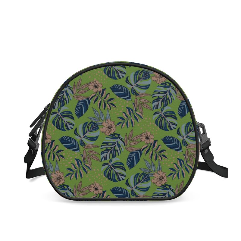 Gumdrop Bag - Nappa Leather - Midnight Monstera - Olive Green