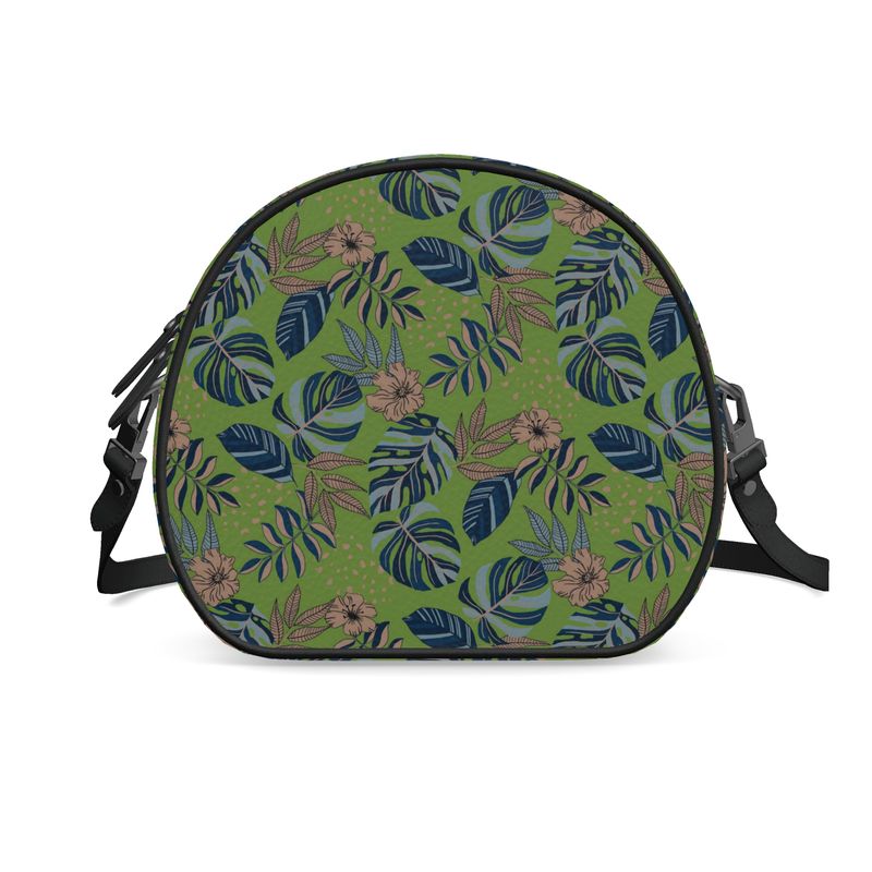 Gumdrop Bag - Nappa Leather - Midnight Monstera - Olive Green