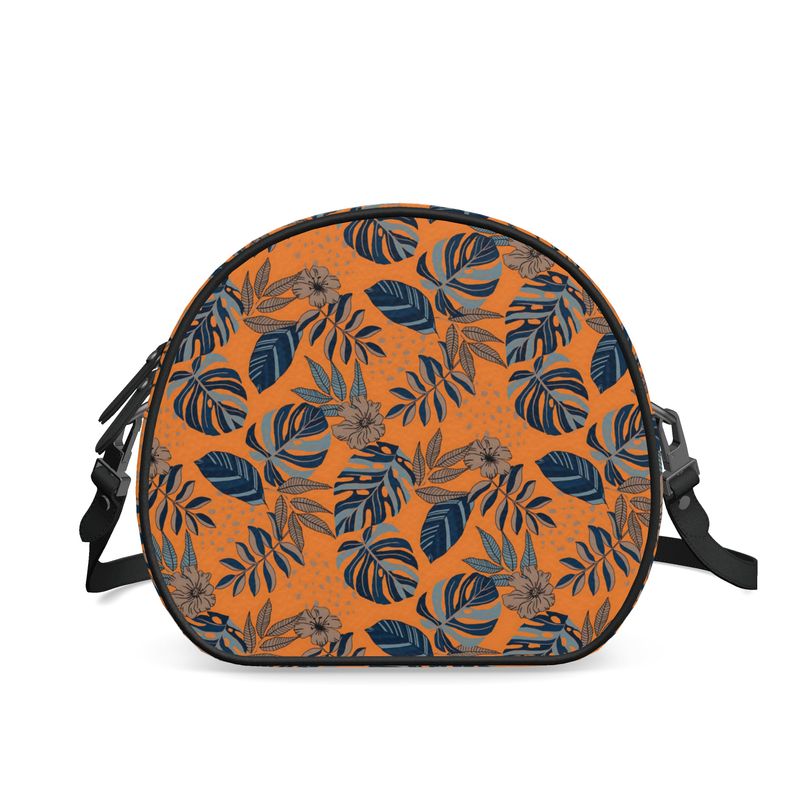 Gumdrop Bag - Nappa Leather - Midnight Monstera - Cadmium Orange
