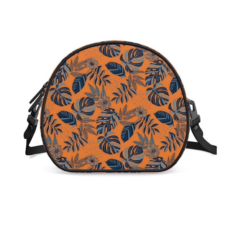 Gumdrop Bag - Nappa Leather - Midnight Monstera - Cadmium Orange