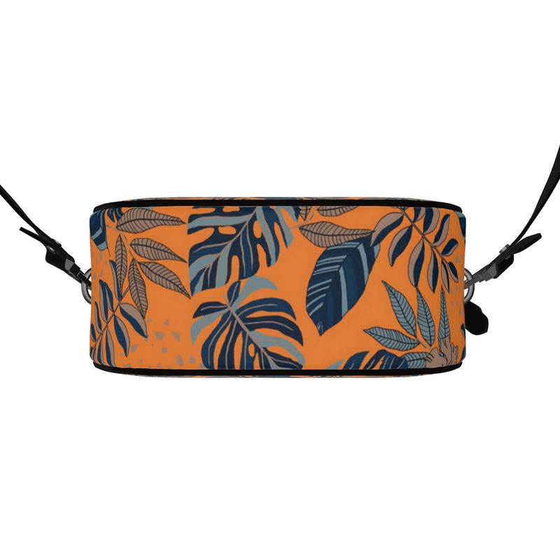 Gumdrop Bag - Nappa Leather - Midnight Monstera - Cadmium Orange