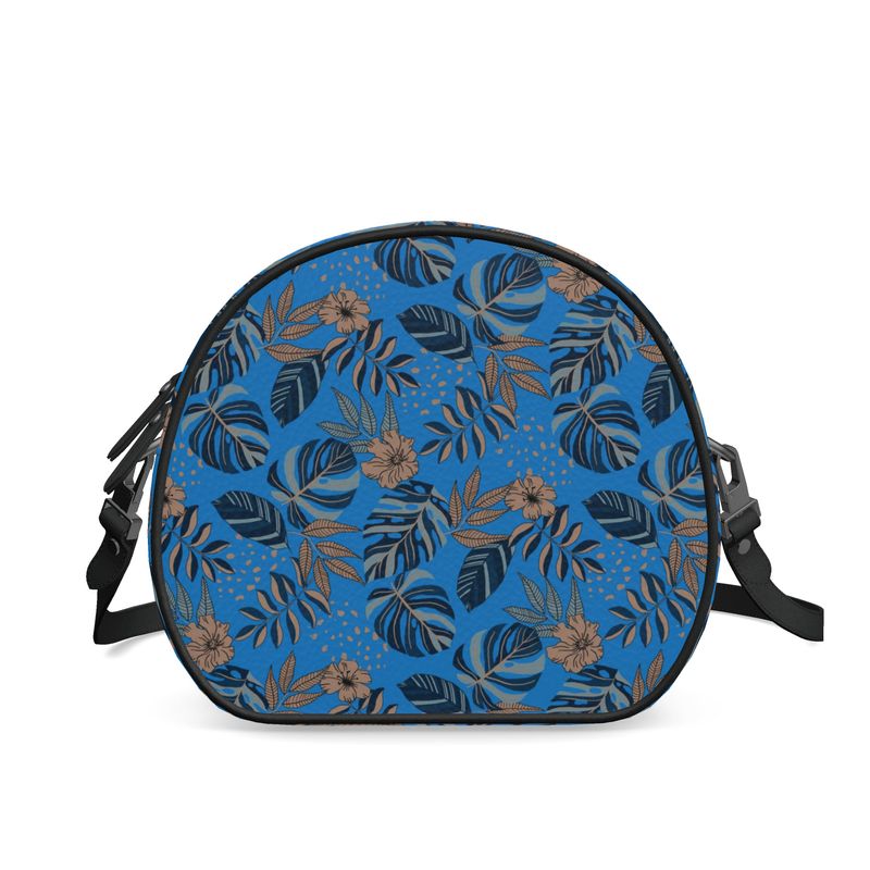 Gumdrop Bag - Nappa Leather - Midnight Monstera - Azure Blue