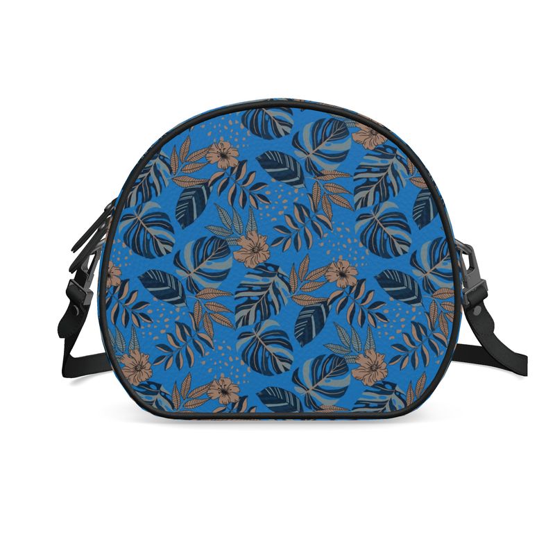Gumdrop Bag - Nappa Leather - Midnight Monstera - Azure Blue