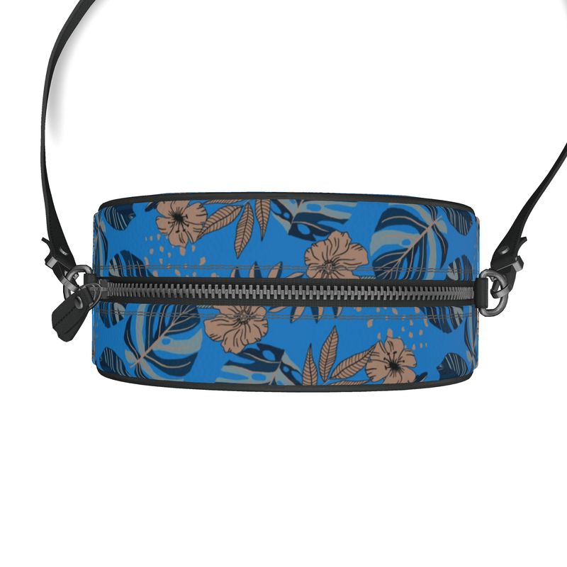 Gumdrop Bag - Nappa Leather - Midnight Monstera - Azure Blue