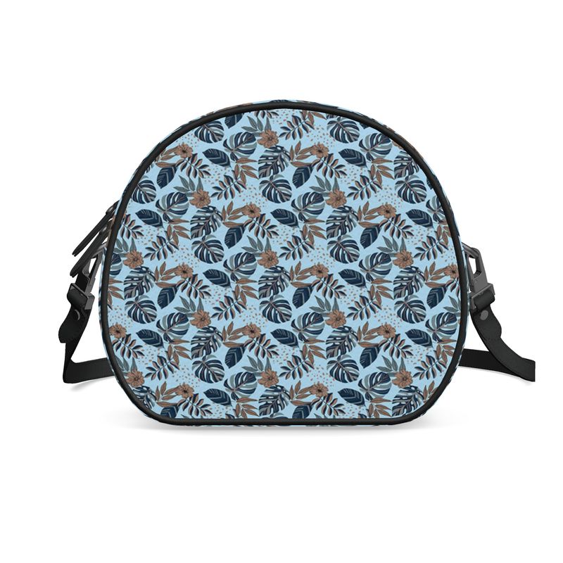 Gumdrop Bag - Nappa Leather - Midnight Monstera - Sky Blue