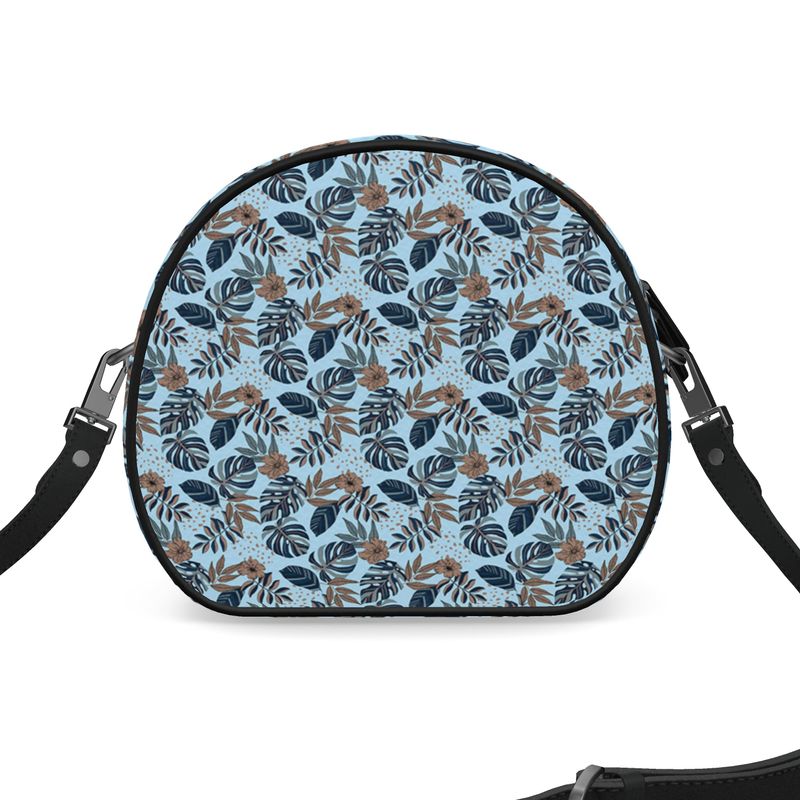 Gumdrop Bag - Nappa Leather - Midnight Monstera - Sky Blue