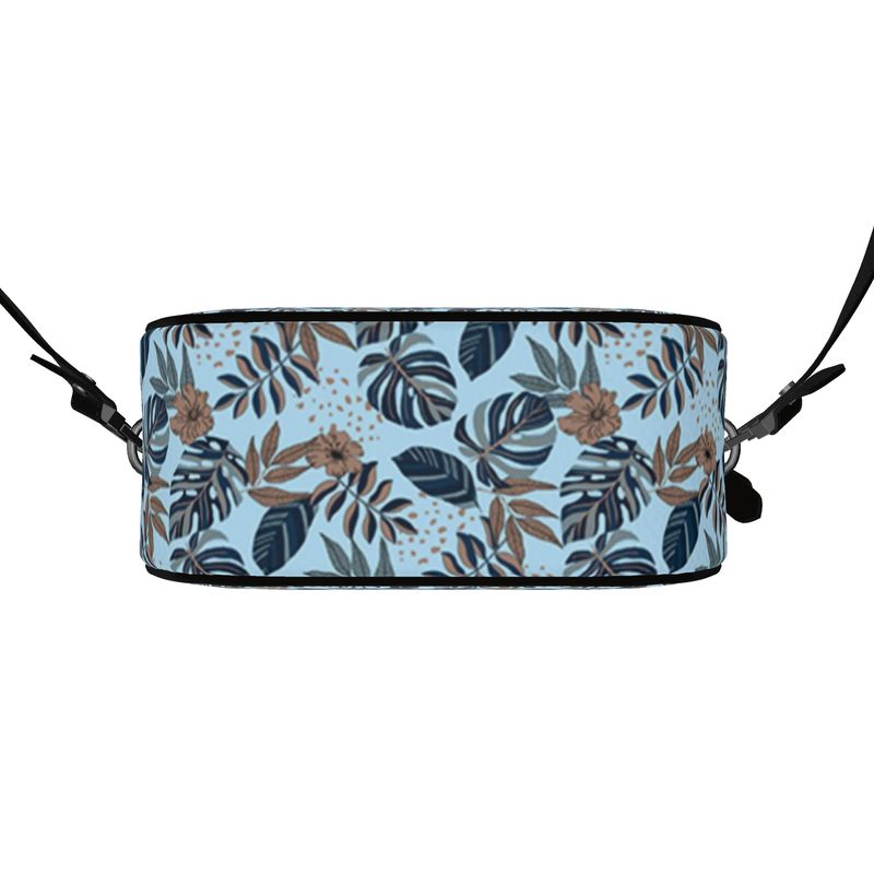 Gumdrop Bag - Nappa Leather - Midnight Monstera - Sky Blue