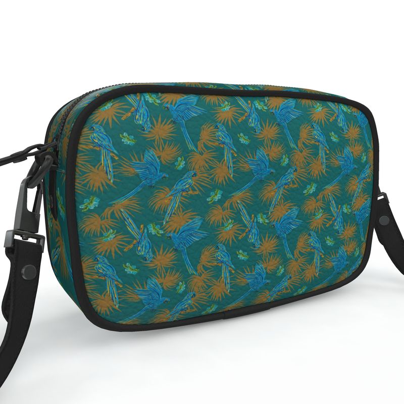 Camera Bag - Nappa Leather - Tropical Macaw - Sea Foam Green