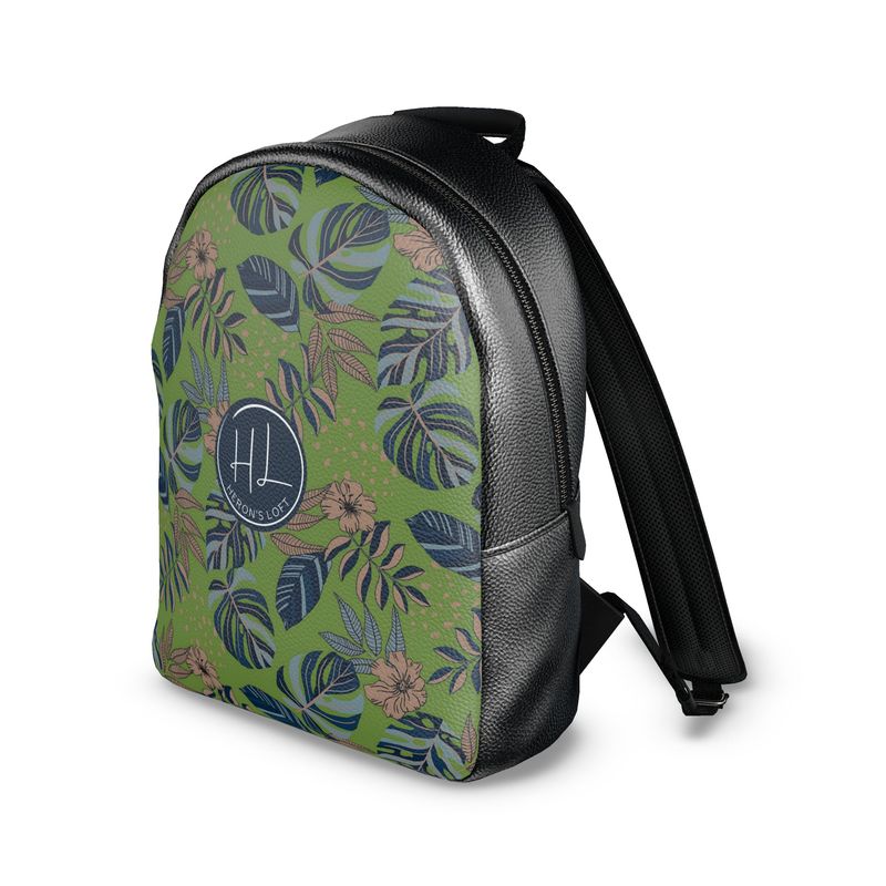 Backpack - Nappa Leather - Midnight Monstera - Olive Velour