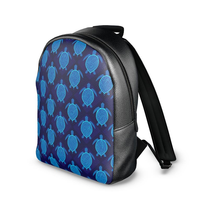 Backpack - Nappa Leather - Topo Turtles - Blue