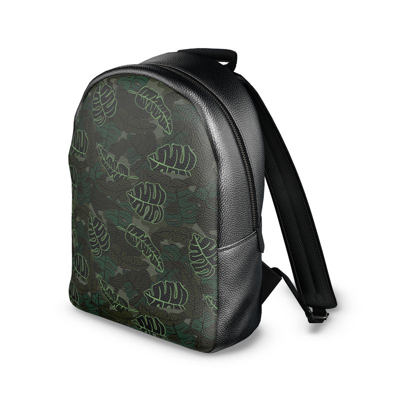 Backpack - Nappa Leather - Camo Leaves - Dark