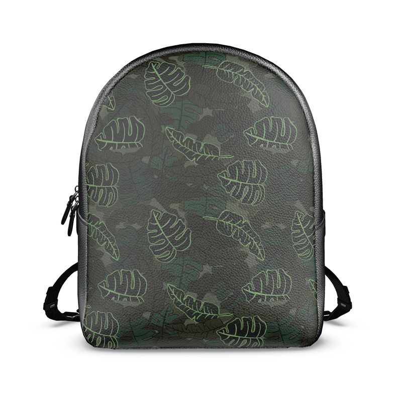 Backpack - Nappa Leather - Camo Leaves - Dark