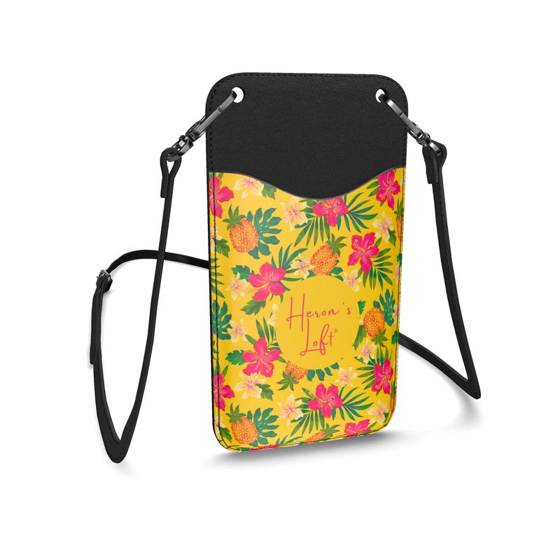 Phone Holder - Nappa Leather - Pineapple Paradise - Tropical Yellow