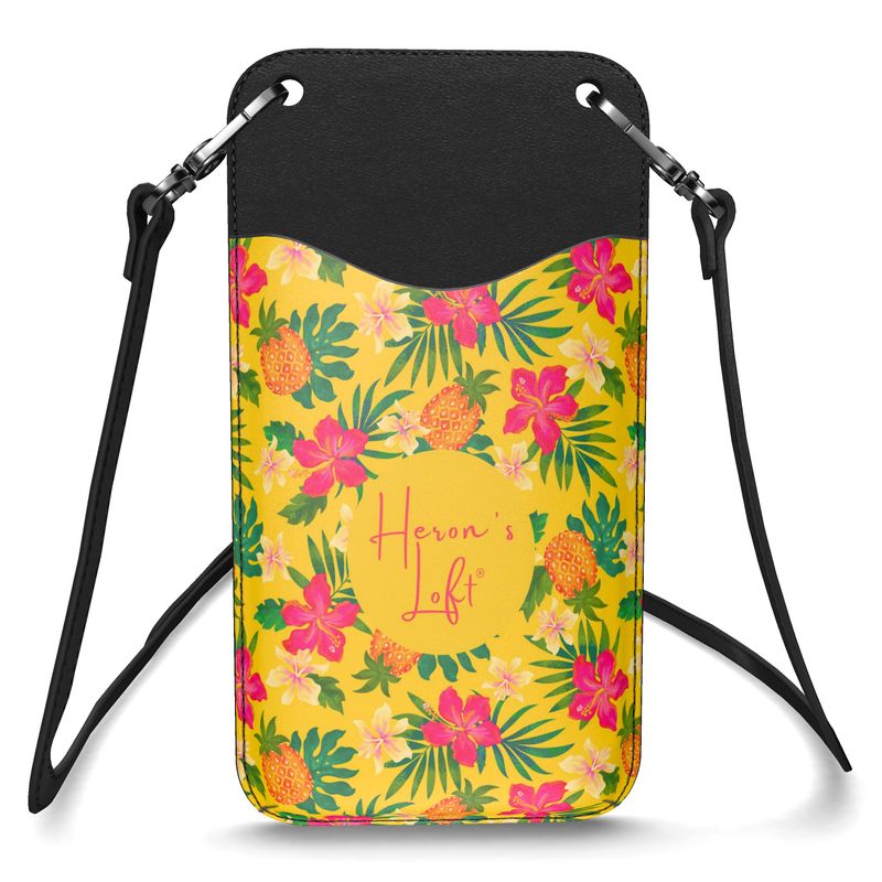 Phone Holder - Nappa Leather - Pineapple Paradise - Tropical Yellow